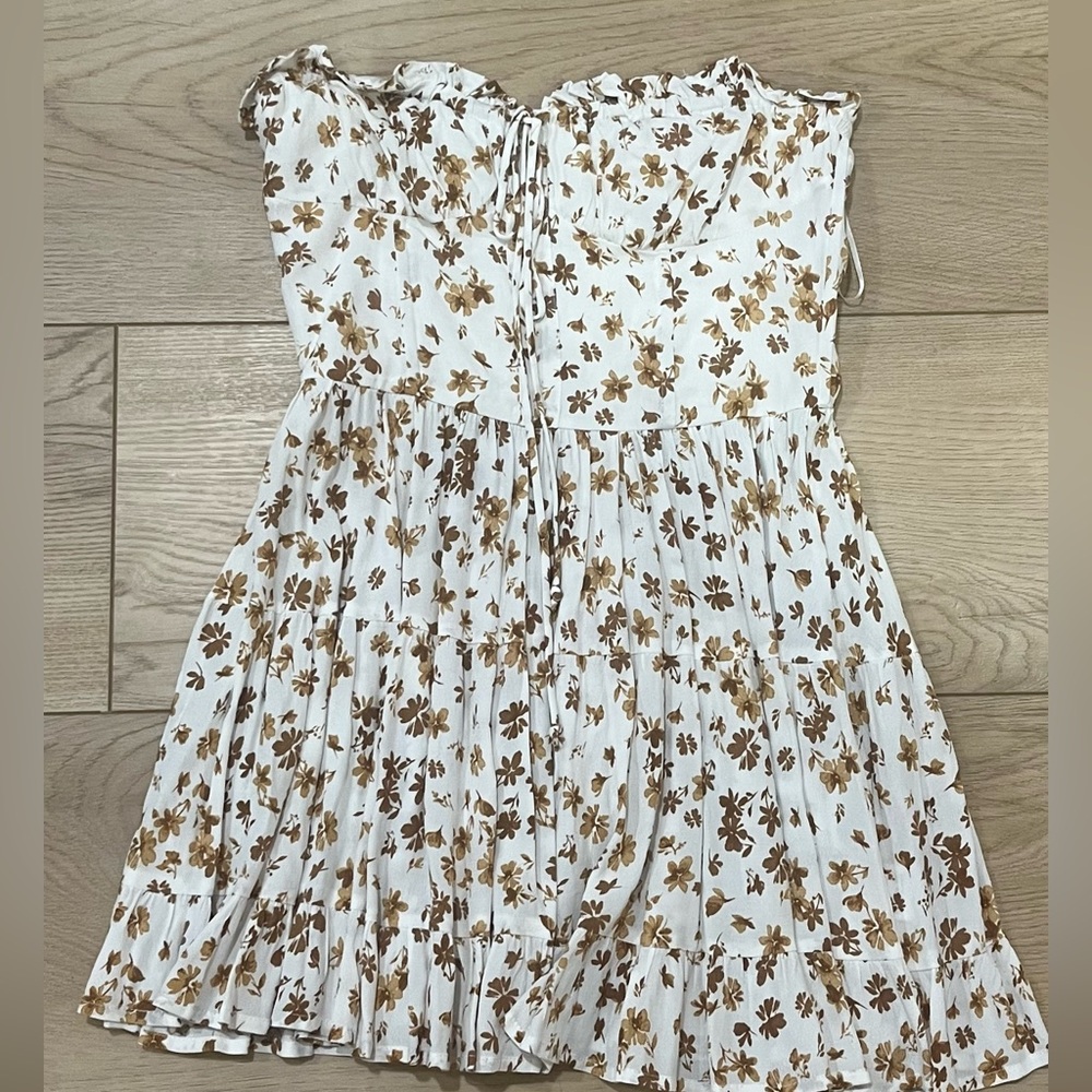 Strapless Mini Floral Dress